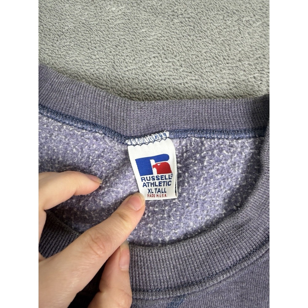 Vintage 90s Russell Athletic Sweatshirt Men's Size XL Tall Purple Made In USA - Picture 4 of 9